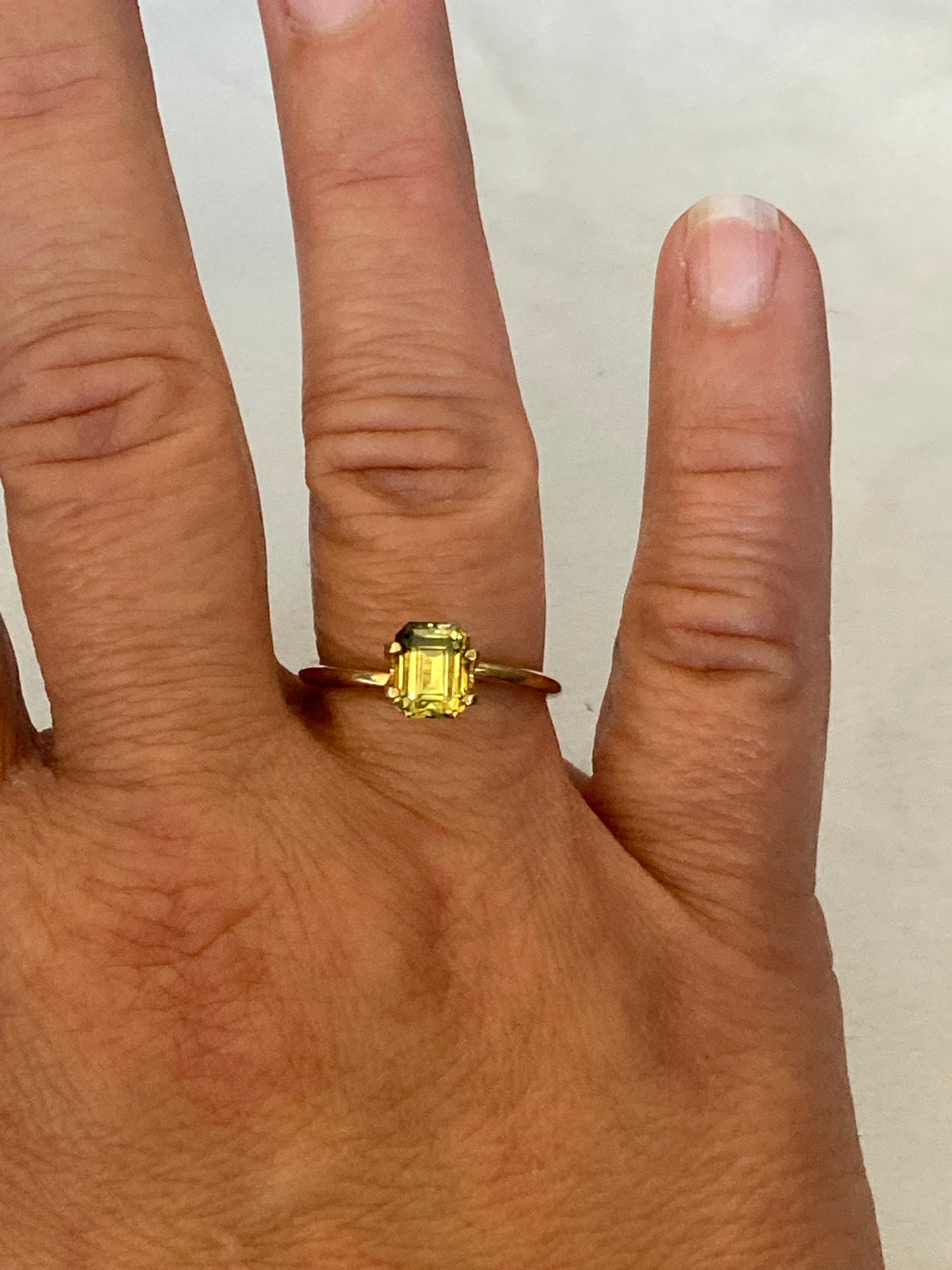 032- Australian Sapphire 2.04ct Yellow Parti EMERALD CUT engagement ring gemstone