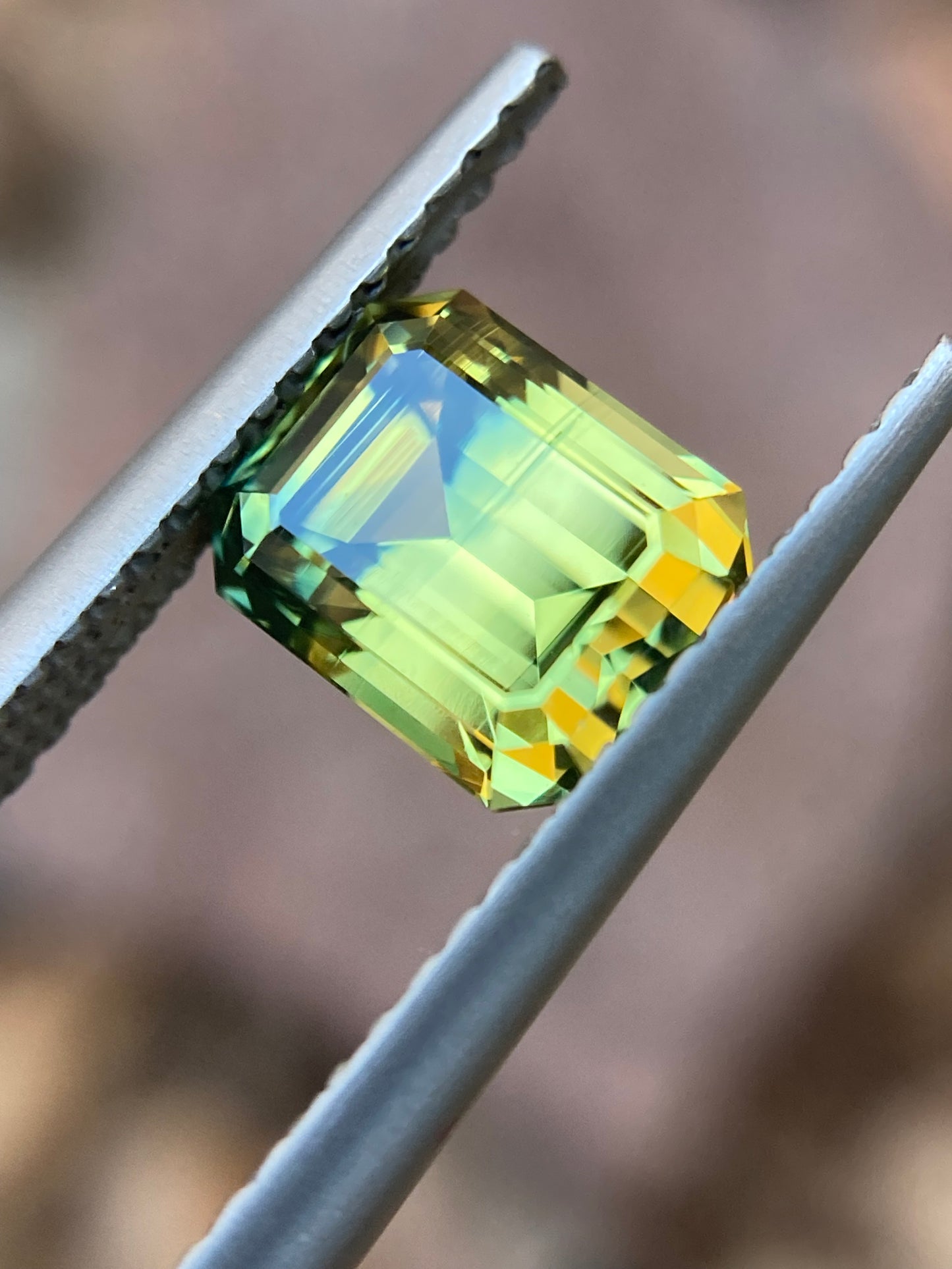 032- Australian Sapphire 2.04ct Yellow Parti EMERALD CUT engagement ring gemstone