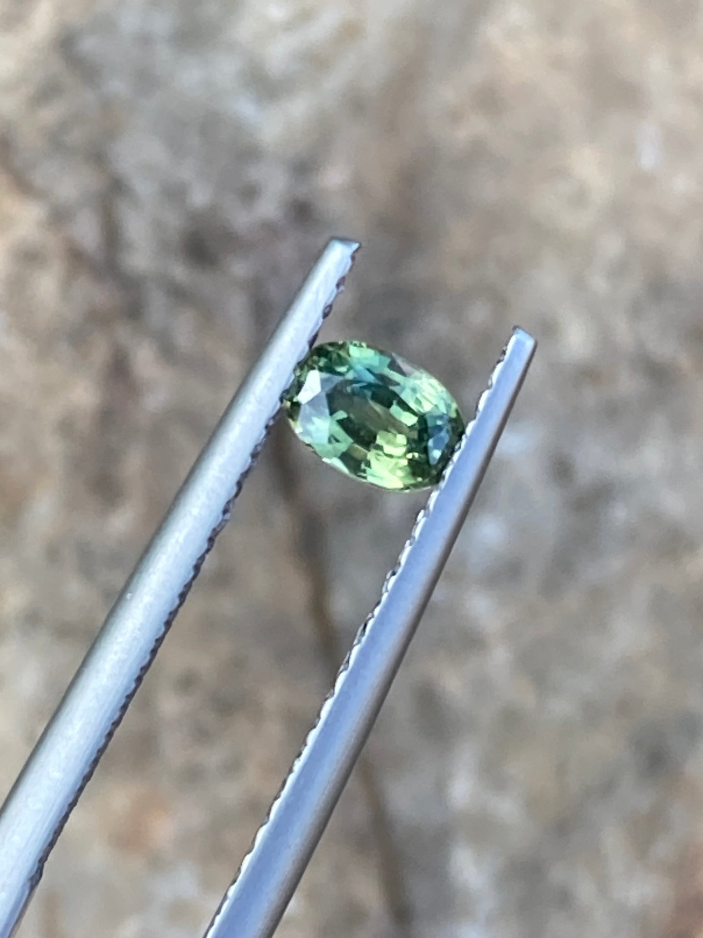 019- Australian Sapphire 0.46ct Green Yellow Parti OVAL CUT