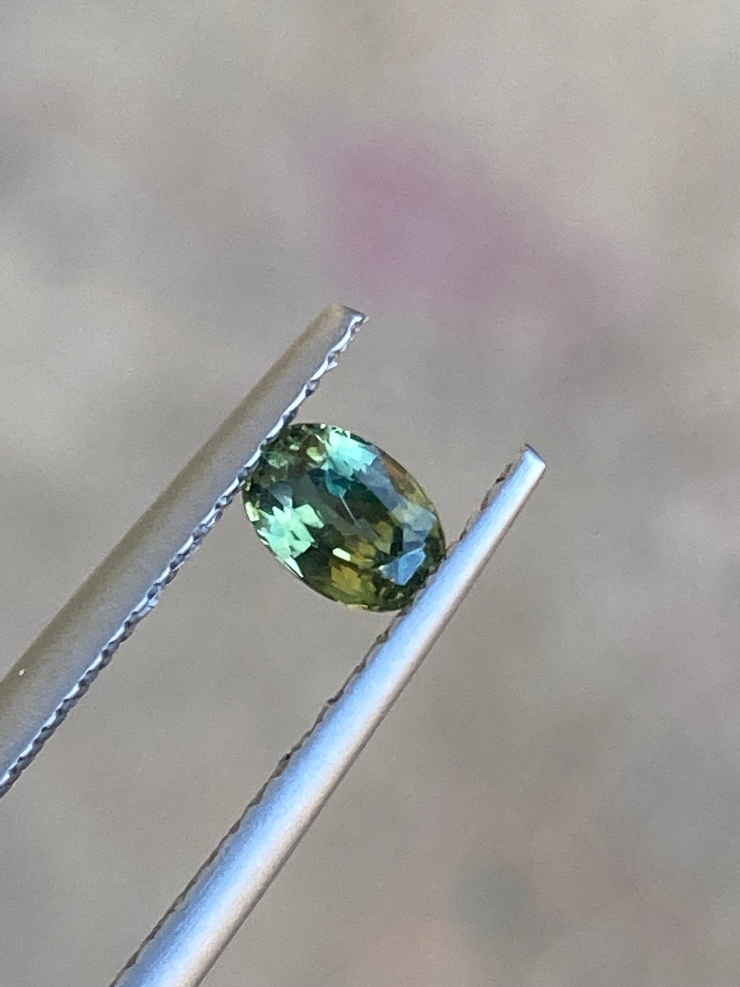 019- Australian Sapphire 0.46ct Green Yellow Parti OVAL CUT