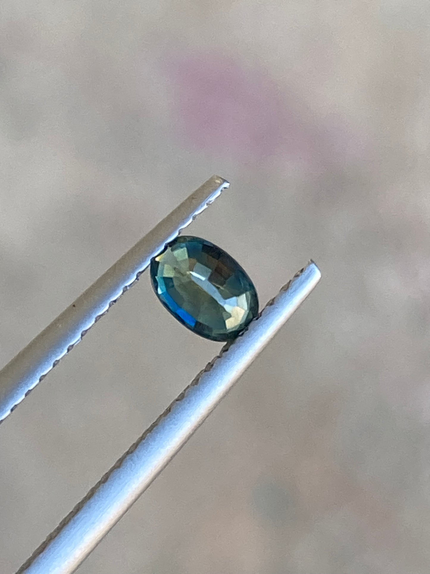 019- Australian Sapphire 0.46ct Green Yellow Parti OVAL CUT