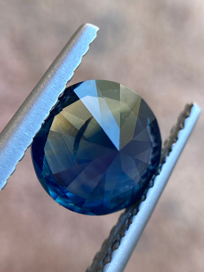 046- 1.92ct Australian Sapphire Blue Yellow Parti ROUND CUT