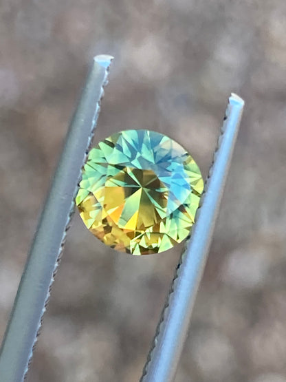036- Yellow Parti Australian Sapphire 1.3ct ROUND CUT