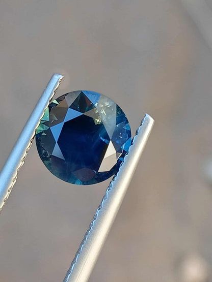 046- 1.92ct Australian Sapphire Blue Yellow Parti ROUND CUT