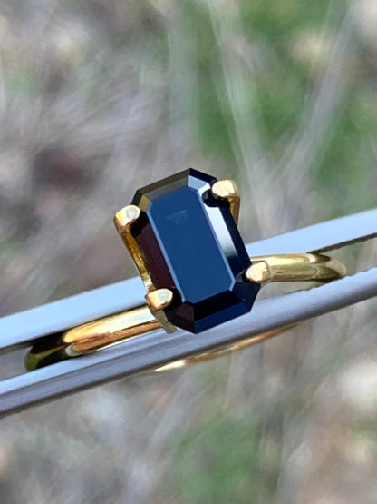 024- Midnight Blue Australian Sapphire 2.11ct EMERALD CUT