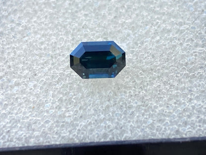 022- Blue Green Parti Australian Sapphire 0.45ct MODIFIED EMERALD CUT