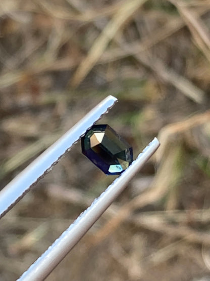 022- Blue Green Parti Australian Sapphire 0.45ct MODIFIED EMERALD CUT