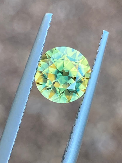 036- Yellow Parti Australian Sapphire 1.3ct ROUND CUT