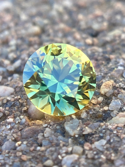036- Yellow Parti Australian Sapphire 1.3ct ROUND CUT