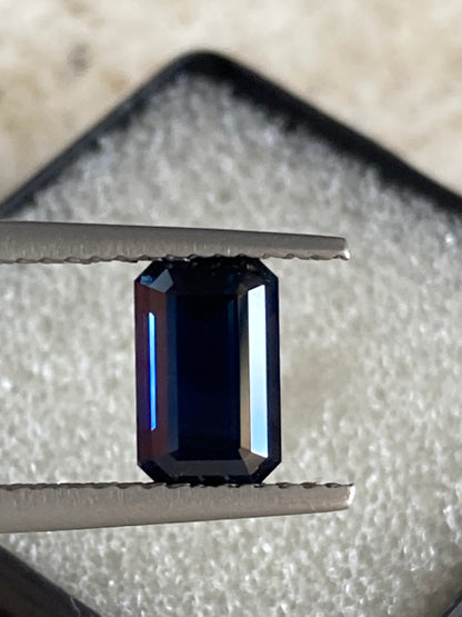 051- Dark Blue Australian Sapphire 1.91ct EMERALD CUT