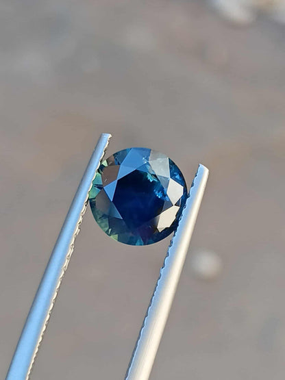 046- 1.92ct Australian Sapphire Blue Yellow Parti ROUND CUT