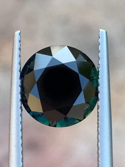 030- Australian Sapphire 4.17ct Dark Blue ROUND CUT engagement ring stone