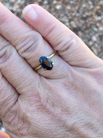 006- Australian Sapphire 2.25ct Dark Blue OVAL CUT