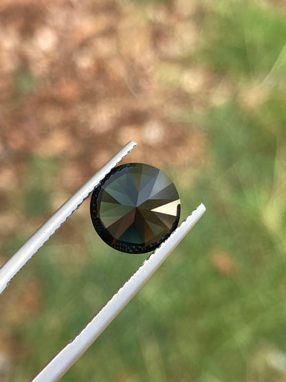 030- Australian Sapphire 4.17ct Dark Blue ROUND CUT engagement ring stone