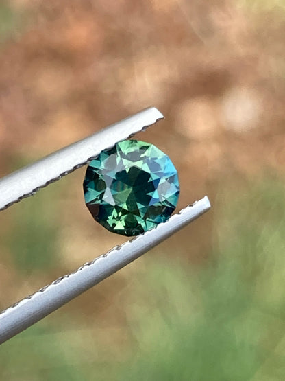 016- Australian Sapphire 0.75ct Green Blue Teal Parti ROUND CUT