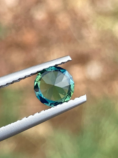 016- Australian Sapphire 0.75ct Green Blue Teal Parti ROUND CUT