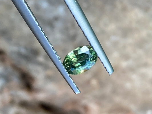 019- Australian Sapphire 0.46ct Green Yellow Parti OVAL CUT
