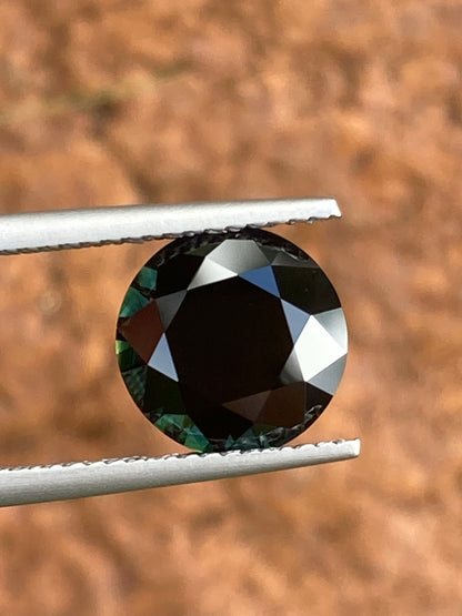 030- Australian Sapphire 4.17ct Dark Blue ROUND CUT engagement ring stone