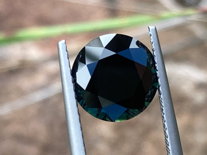 030- Australian Sapphire 4.17ct Dark Blue ROUND CUT engagement ring stone