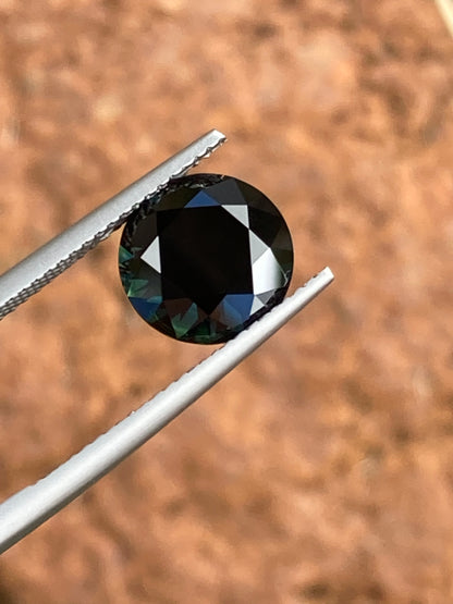 030- Australian Sapphire 4.17ct Dark Blue ROUND CUT engagement ring stone