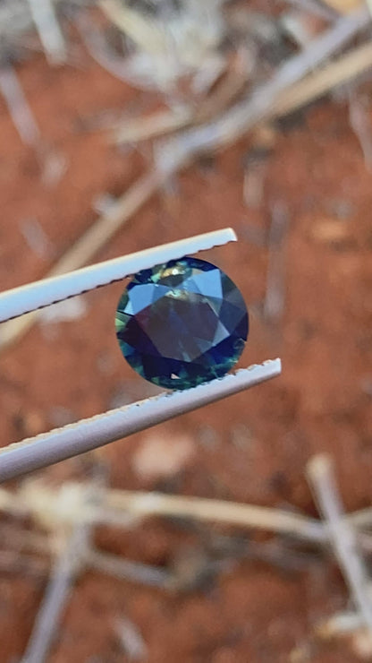 046- 1.92ct Australian Sapphire Blue Yellow Parti ROUND CUT