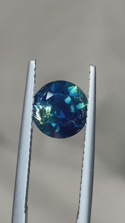 046- 1.92ct Australian Sapphire Blue Yellow Parti ROUND CUT