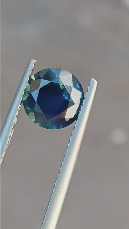 046- 1.92ct Australian Sapphire Blue Yellow Parti ROUND CUT