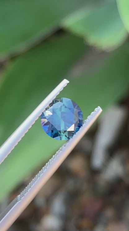 039- Steel Teal Australian Sapphire 1.45ct ROUND CUT