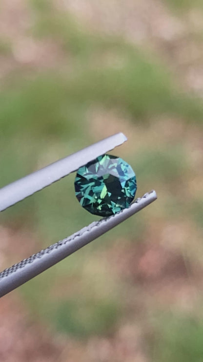 016- Australian Sapphire 0.75ct Green Blue Teal Parti ROUND CUT